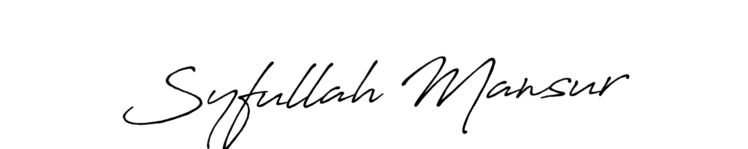 Once you've used our free online signature maker to create your best signature Antro_Vectra_Bolder style, it's time to enjoy all of the benefits that Syfullah Mansur name signing documents. Syfullah Mansur signature style 7 images and pictures png