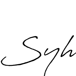 Use a signature maker to create a handwritten signature online. With this signature software, you can design (Antro_Vectra_Bolder) your own signature for name Syh. Syh signature style 7 images and pictures png