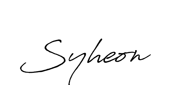 Make a beautiful signature design for name Syheon. With this signature (Antro_Vectra_Bolder) style, you can create a handwritten signature for free. Syheon signature style 7 images and pictures png