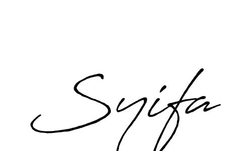 if you are searching for the best signature style for your name Syifa. so please give up your signature search. here we have designed multiple signature styles  using Antro_Vectra_Bolder. Syifa signature style 7 images and pictures png