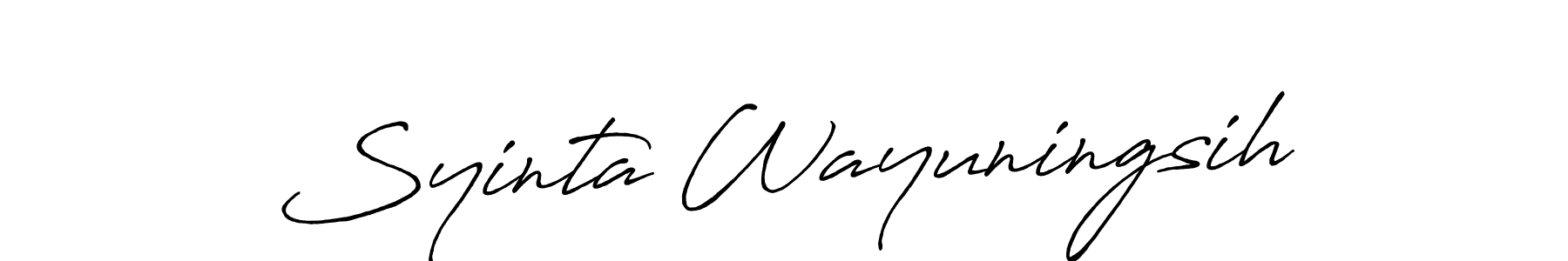 if you are searching for the best signature style for your name Syinta Wayuningsih. so please give up your signature search. here we have designed multiple signature styles  using Antro_Vectra_Bolder. Syinta Wayuningsih signature style 7 images and pictures png