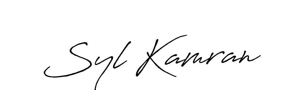 How to make Syl Kamran name signature. Use Antro_Vectra_Bolder style for creating short signs online. This is the latest handwritten sign. Syl Kamran signature style 7 images and pictures png