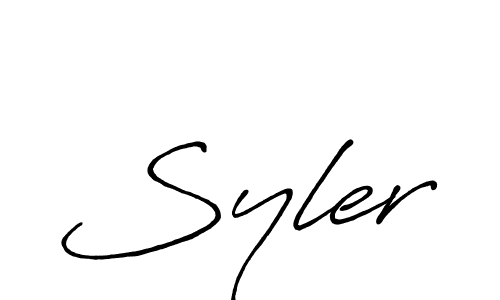 Make a beautiful signature design for name Syler. With this signature (Antro_Vectra_Bolder) style, you can create a handwritten signature for free. Syler signature style 7 images and pictures png