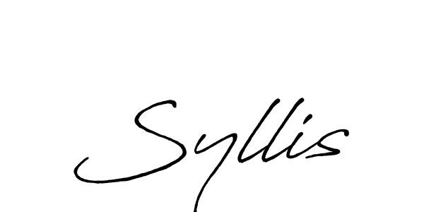 Use a signature maker to create a handwritten signature online. With this signature software, you can design (Antro_Vectra_Bolder) your own signature for name Syllis. Syllis signature style 7 images and pictures png