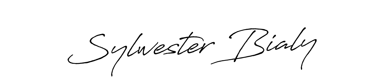 This is the best signature style for the Sylwester Bialy name. Also you like these signature font (Antro_Vectra_Bolder). Mix name signature. Sylwester Bialy signature style 7 images and pictures png