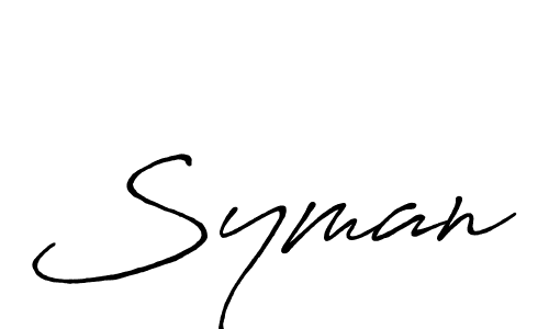 Create a beautiful signature design for name Syman. With this signature (Antro_Vectra_Bolder) fonts, you can make a handwritten signature for free. Syman signature style 7 images and pictures png