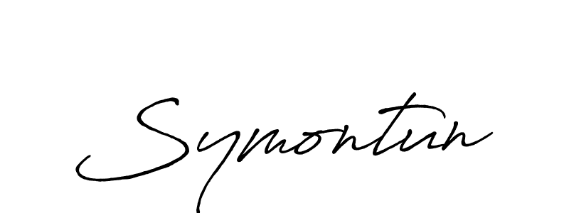 How to make Symontun signature? Antro_Vectra_Bolder is a professional autograph style. Create handwritten signature for Symontun name. Symontun signature style 7 images and pictures png
