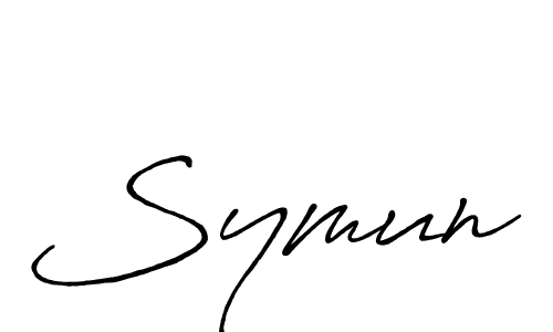 Use a signature maker to create a handwritten signature online. With this signature software, you can design (Antro_Vectra_Bolder) your own signature for name Symun. Symun signature style 7 images and pictures png