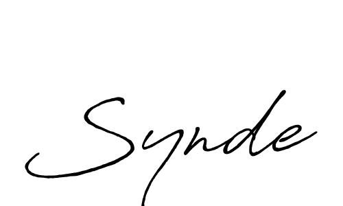 The best way (Antro_Vectra_Bolder) to make a short signature is to pick only two or three words in your name. The name Synde include a total of six letters. For converting this name. Synde signature style 7 images and pictures png