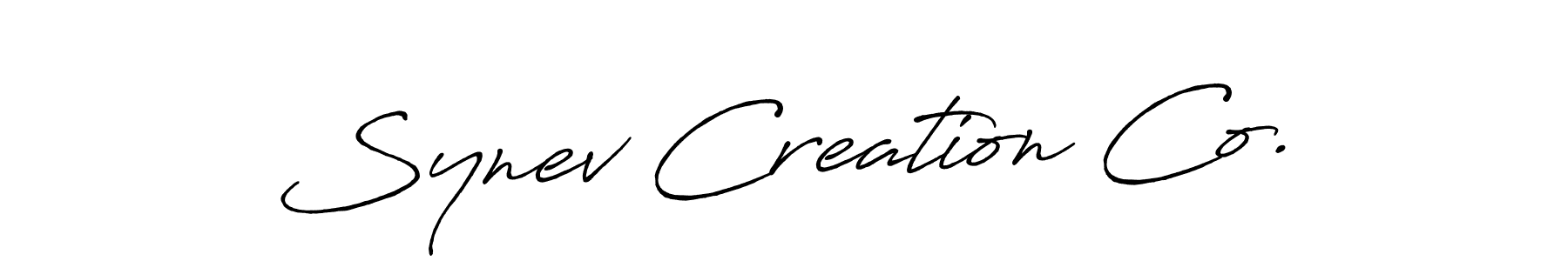 The best way (Antro_Vectra_Bolder) to make a short signature is to pick only two or three words in your name. The name Synev Creation Co. include a total of six letters. For converting this name. Synev Creation Co. signature style 7 images and pictures png