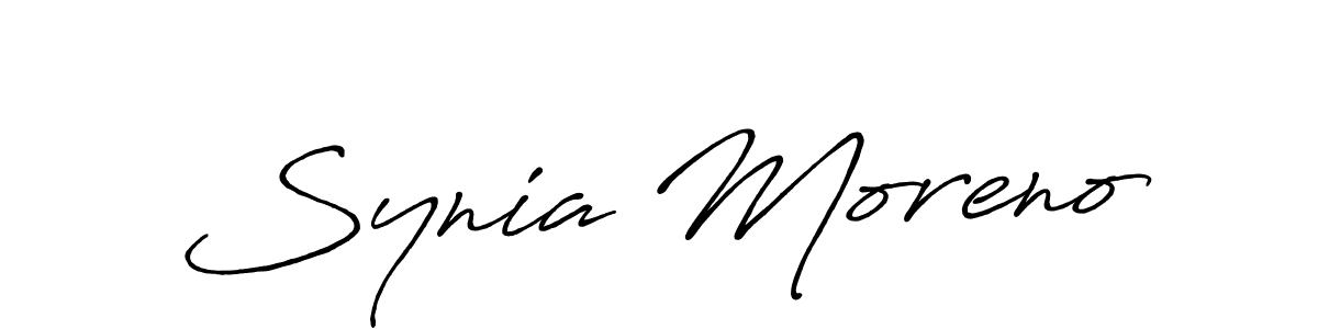 Similarly Antro_Vectra_Bolder is the best handwritten signature design. Signature creator online .You can use it as an online autograph creator for name Synia Moreno. Synia Moreno signature style 7 images and pictures png