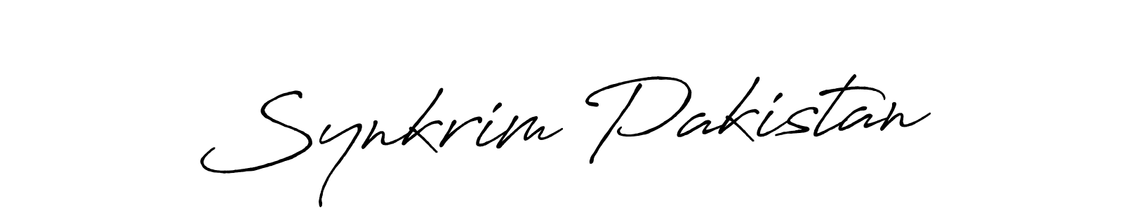 Use a signature maker to create a handwritten signature online. With this signature software, you can design (Antro_Vectra_Bolder) your own signature for name Synkrim Pakistan. Synkrim Pakistan signature style 7 images and pictures png