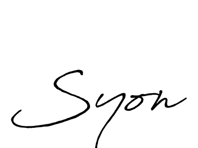 Design your own signature with our free online signature maker. With this signature software, you can create a handwritten (Antro_Vectra_Bolder) signature for name Syon. Syon signature style 7 images and pictures png