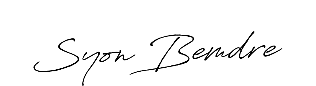 How to make Syon Bemdre signature? Antro_Vectra_Bolder is a professional autograph style. Create handwritten signature for Syon Bemdre name. Syon Bemdre signature style 7 images and pictures png