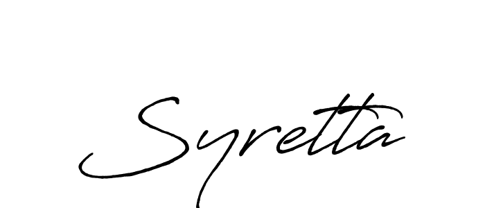 The best way (Antro_Vectra_Bolder) to make a short signature is to pick only two or three words in your name. The name Syretta include a total of six letters. For converting this name. Syretta signature style 7 images and pictures png