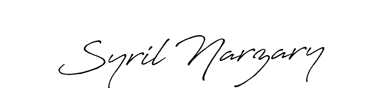 Use a signature maker to create a handwritten signature online. With this signature software, you can design (Antro_Vectra_Bolder) your own signature for name Syril Narzary. Syril Narzary signature style 7 images and pictures png