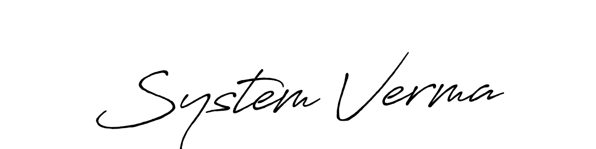 Design your own signature with our free online signature maker. With this signature software, you can create a handwritten (Antro_Vectra_Bolder) signature for name System Verma. System Verma signature style 7 images and pictures png