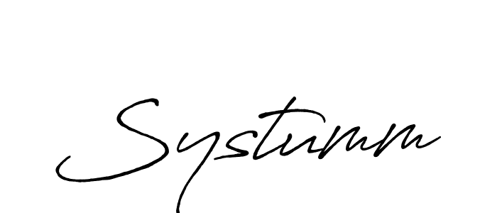 Systumm stylish signature style. Best Handwritten Sign (Antro_Vectra_Bolder) for my name. Handwritten Signature Collection Ideas for my name Systumm. Systumm signature style 7 images and pictures png