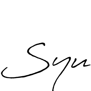 Use a signature maker to create a handwritten signature online. With this signature software, you can design (Antro_Vectra_Bolder) your own signature for name Syu. Syu signature style 7 images and pictures png