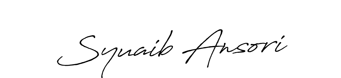 How to make Syuaib Ansori name signature. Use Antro_Vectra_Bolder style for creating short signs online. This is the latest handwritten sign. Syuaib Ansori signature style 7 images and pictures png