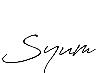 Use a signature maker to create a handwritten signature online. With this signature software, you can design (Antro_Vectra_Bolder) your own signature for name Syum. Syum signature style 7 images and pictures png