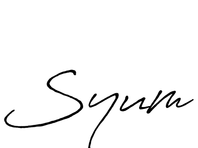 Make a beautiful signature design for name Syum. With this signature (Antro_Vectra_Bolder) style, you can create a handwritten signature for free. Syum signature style 7 images and pictures png