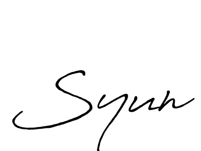 Use a signature maker to create a handwritten signature online. With this signature software, you can design (Antro_Vectra_Bolder) your own signature for name Syun. Syun signature style 7 images and pictures png