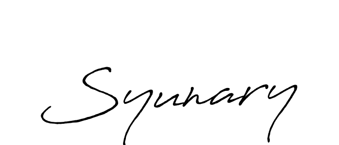 Create a beautiful signature design for name Syunary. With this signature (Antro_Vectra_Bolder) fonts, you can make a handwritten signature for free. Syunary signature style 7 images and pictures png
