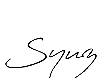 if you are searching for the best signature style for your name Syuz. so please give up your signature search. here we have designed multiple signature styles  using Antro_Vectra_Bolder. Syuz signature style 7 images and pictures png