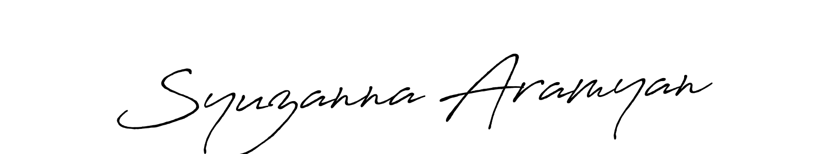 How to make Syuzanna Aramyan name signature. Use Antro_Vectra_Bolder style for creating short signs online. This is the latest handwritten sign. Syuzanna Aramyan signature style 7 images and pictures png