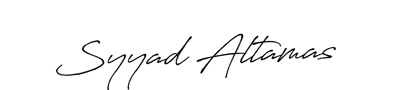 Use a signature maker to create a handwritten signature online. With this signature software, you can design (Antro_Vectra_Bolder) your own signature for name Syyad Altamas. Syyad Altamas signature style 7 images and pictures png