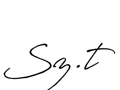 Make a beautiful signature design for name Sz.t. With this signature (Antro_Vectra_Bolder) style, you can create a handwritten signature for free. Sz.t signature style 7 images and pictures png