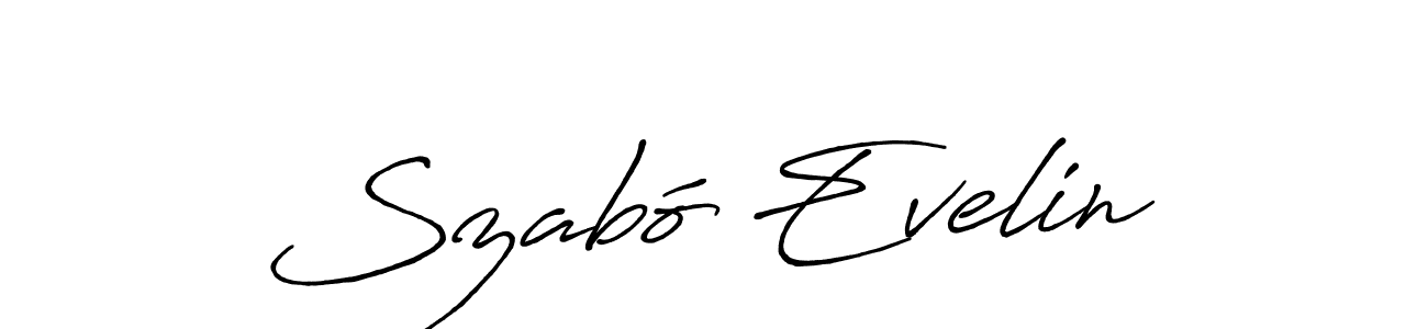 Make a beautiful signature design for name Szabó Evelin. With this signature (Antro_Vectra_Bolder) style, you can create a handwritten signature for free. Szabó Evelin signature style 7 images and pictures png