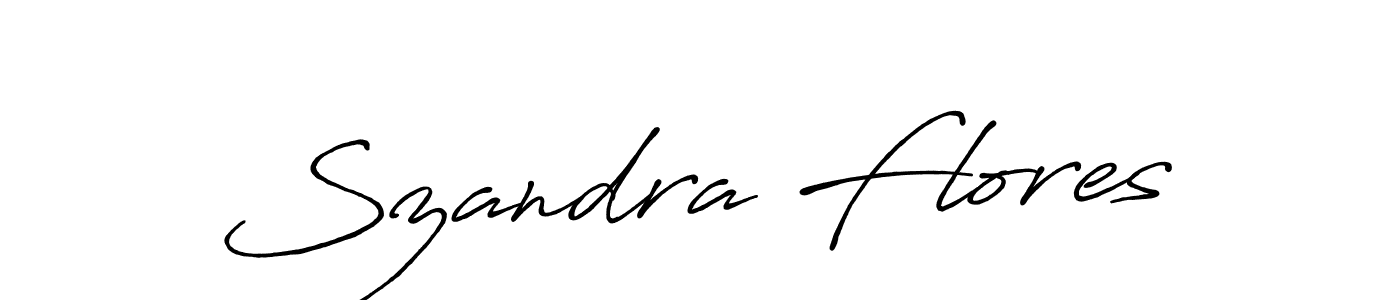 Szandra Flores stylish signature style. Best Handwritten Sign (Antro_Vectra_Bolder) for my name. Handwritten Signature Collection Ideas for my name Szandra Flores. Szandra Flores signature style 7 images and pictures png