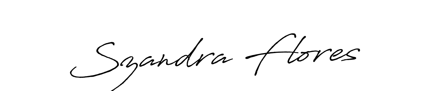 Szandra Flores stylish signature style. Best Handwritten Sign (Antro_Vectra_Bolder) for my name. Handwritten Signature Collection Ideas for my name Szandra Flores. Szandra Flores signature style 7 images and pictures png