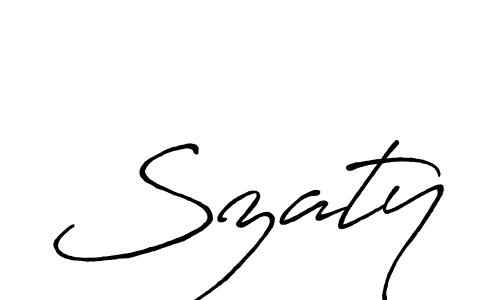 Use a signature maker to create a handwritten signature online. With this signature software, you can design (Antro_Vectra_Bolder) your own signature for name Szaty. Szaty signature style 7 images and pictures png