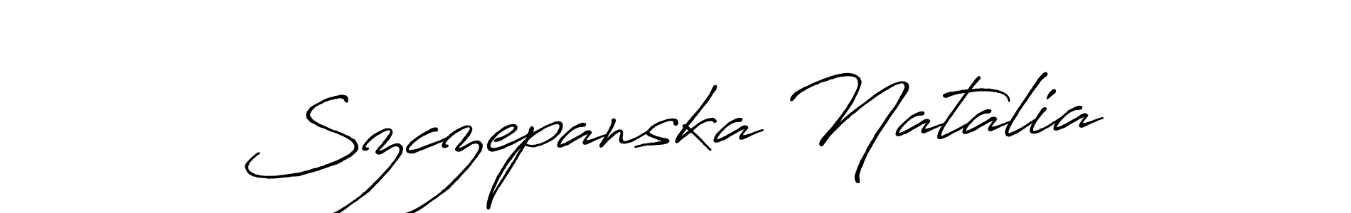 How to make Szczepanska Natalia name signature. Use Antro_Vectra_Bolder style for creating short signs online. This is the latest handwritten sign. Szczepanska Natalia signature style 7 images and pictures png