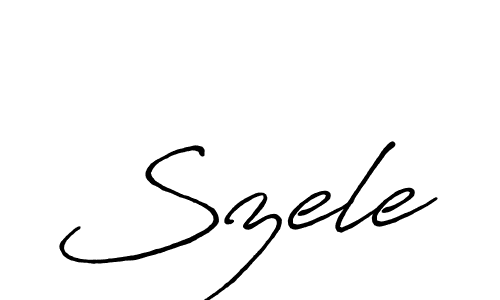How to make Szele name signature. Use Antro_Vectra_Bolder style for creating short signs online. This is the latest handwritten sign. Szele signature style 7 images and pictures png
