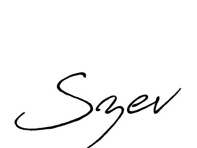 It looks lik you need a new signature style for name Szev. Design unique handwritten (Antro_Vectra_Bolder) signature with our free signature maker in just a few clicks. Szev signature style 7 images and pictures png