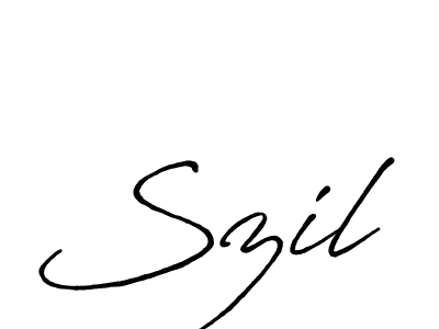 Make a beautiful signature design for name Szil. With this signature (Antro_Vectra_Bolder) style, you can create a handwritten signature for free. Szil signature style 7 images and pictures png