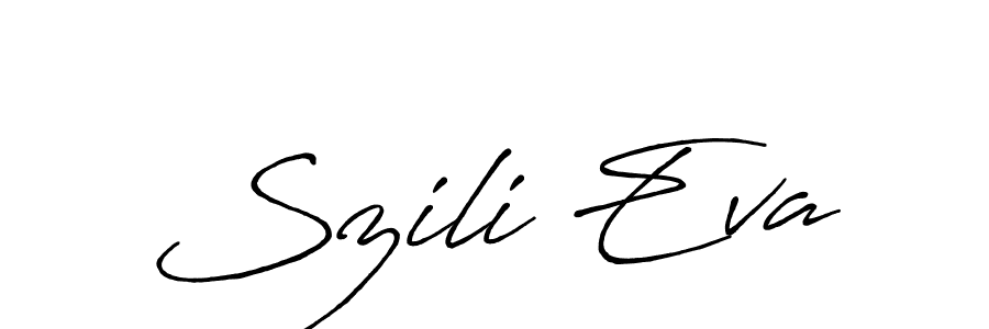 if you are searching for the best signature style for your name Szili Eva. so please give up your signature search. here we have designed multiple signature styles  using Antro_Vectra_Bolder. Szili Eva signature style 7 images and pictures png