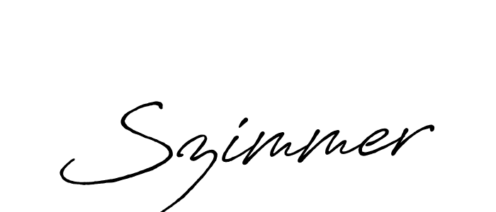 How to make Szimmer name signature. Use Antro_Vectra_Bolder style for creating short signs online. This is the latest handwritten sign. Szimmer signature style 7 images and pictures png