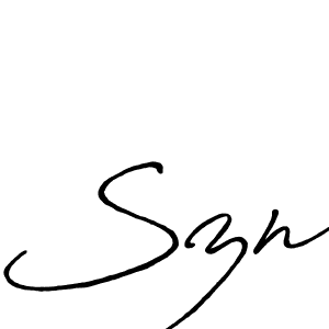 How to make Szn signature? Antro_Vectra_Bolder is a professional autograph style. Create handwritten signature for Szn name. Szn signature style 7 images and pictures png