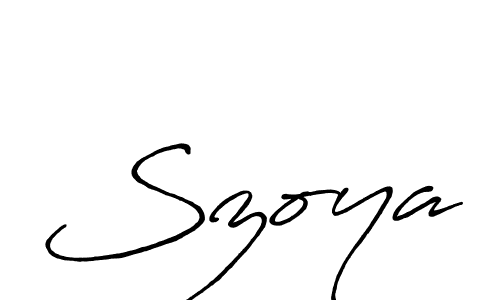 Also we have Szoya name is the best signature style. Create professional handwritten signature collection using Antro_Vectra_Bolder autograph style. Szoya signature style 7 images and pictures png