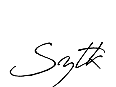 Make a beautiful signature design for name Sztk. With this signature (Antro_Vectra_Bolder) style, you can create a handwritten signature for free. Sztk signature style 7 images and pictures png