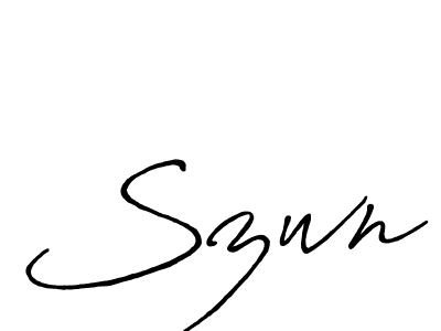 How to make Szwn name signature. Use Antro_Vectra_Bolder style for creating short signs online. This is the latest handwritten sign. Szwn signature style 7 images and pictures png