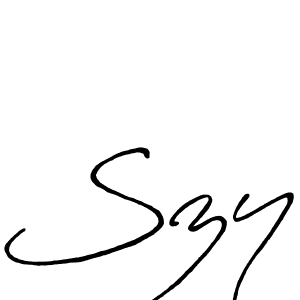 How to make Szy signature? Antro_Vectra_Bolder is a professional autograph style. Create handwritten signature for Szy name. Szy signature style 7 images and pictures png