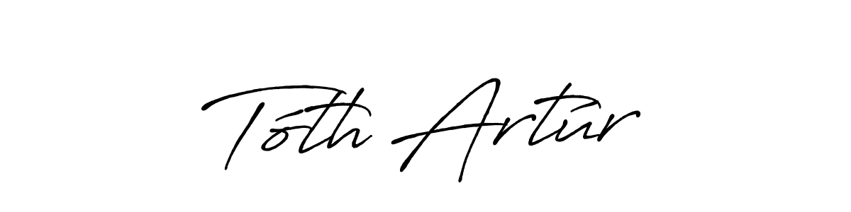 How to make Tóth Artúr name signature. Use Antro_Vectra_Bolder style for creating short signs online. This is the latest handwritten sign. Tóth Artúr signature style 7 images and pictures png