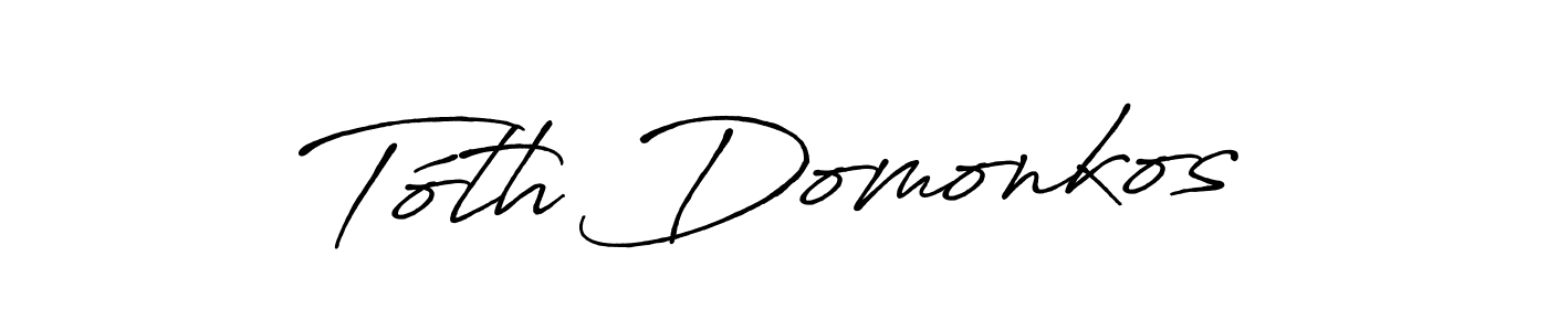 This is the best signature style for the Tóth Domonkos name. Also you like these signature font (Antro_Vectra_Bolder). Mix name signature. Tóth Domonkos signature style 7 images and pictures png