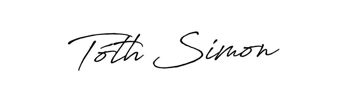 Make a beautiful signature design for name Tóth Simon. With this signature (Antro_Vectra_Bolder) style, you can create a handwritten signature for free. Tóth Simon signature style 7 images and pictures png